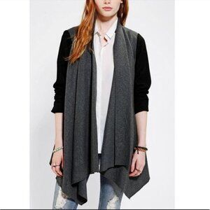 Staring at Stars UO Black + Grey Wool Blend Waterfall Cardigan Cozy size Large